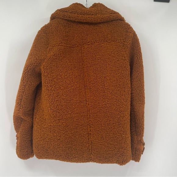 Marrakech Anthropologie Women size Small brown fuzzy Teddy Moto zip jacket - Picture 12 of 15